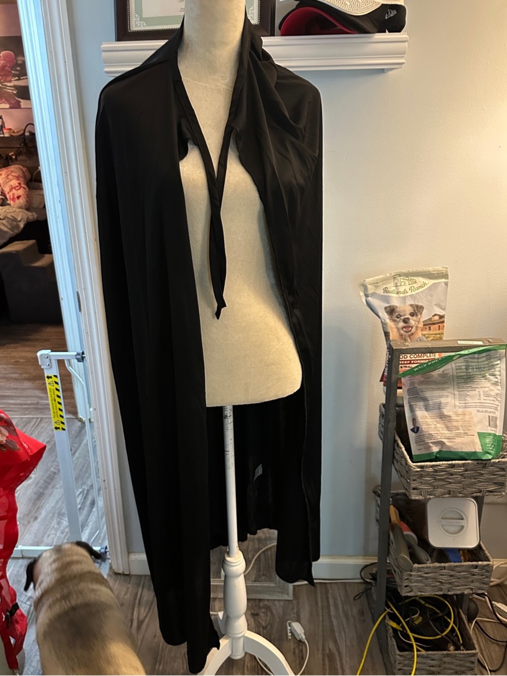 Spirit Black Open-Front Lightweight Cardigan with Tie Neck
